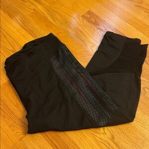 Jockey Black Capri Leggings with Iridescent Dot Panels